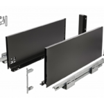 Guide per cassetti Axispro Push Soft Close estrazione totale con Spondina Nero C mm.168 varie lunghezze  GTV